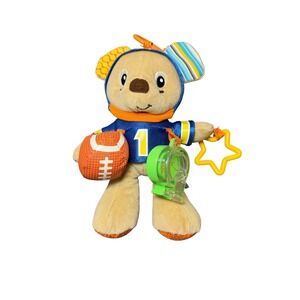 Infantino Infant Sports Fan Tag Along Chime Bear Plush Football Player Star Toy